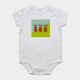 Vintage Happy Clowns Postcard Baby Bodysuit